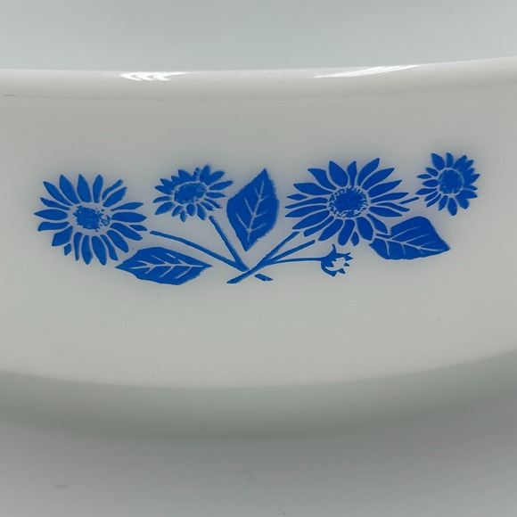 Fire King Blue Cornflower Casserole Dishes Ovenproof VTG Anchor Hocking Set of 4 - Picture 3 of 16